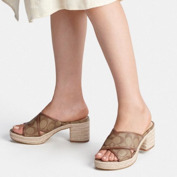 COACH | Sloan Espadrille (Khaki/Saddle) CA366 - Picture 1 of 7